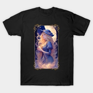 Blue Witch holding Mushroom 1 T-Shirt